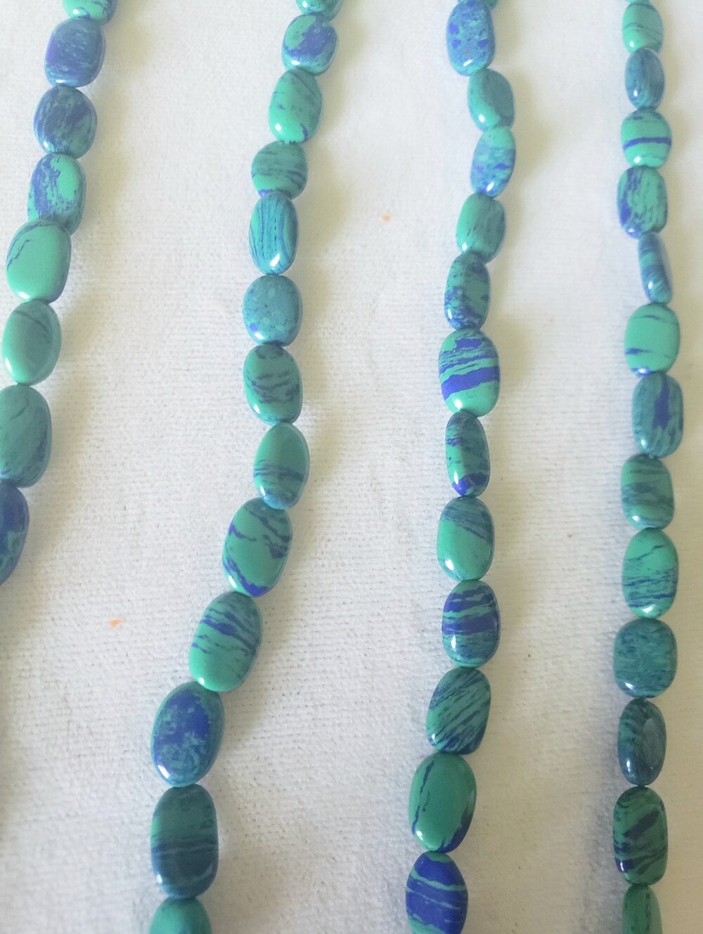 Authentic Azurite-Malachite Smooth Oval Beads Lot Of 2 Strands